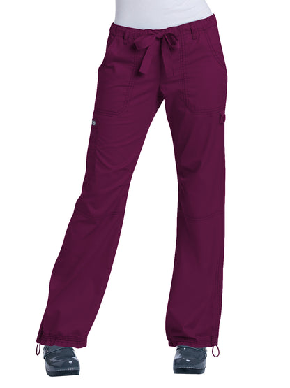 Women's Seven-Pocket Adjustable Drawstring Lindsey Cargo Pant - 701 - Wine