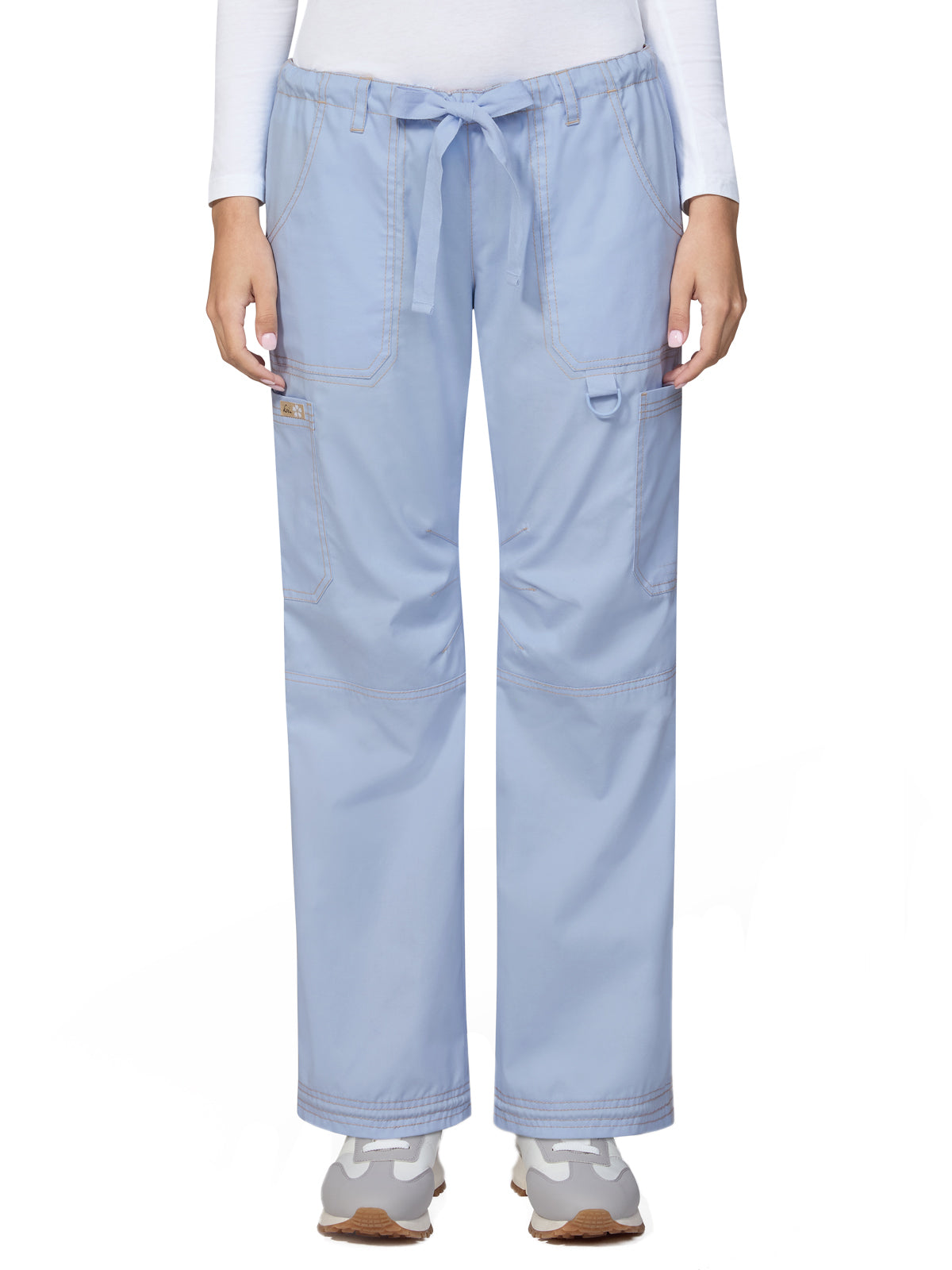 Women's Seven-Pocket Adjustable Drawstring Lindsey Cargo Pant - 701 - Glass Blue