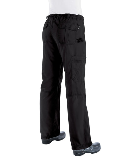 Women's Extra Petite 7-Pocket Adjustable Drawstring Lindsey Cargo Scrub Pant - 701XP - Black