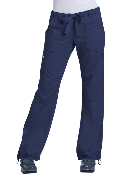 Women's Extra Petite 7-Pocket Adjustable Drawstring Lindsey Cargo Scrub Pant - 701XP - Navy