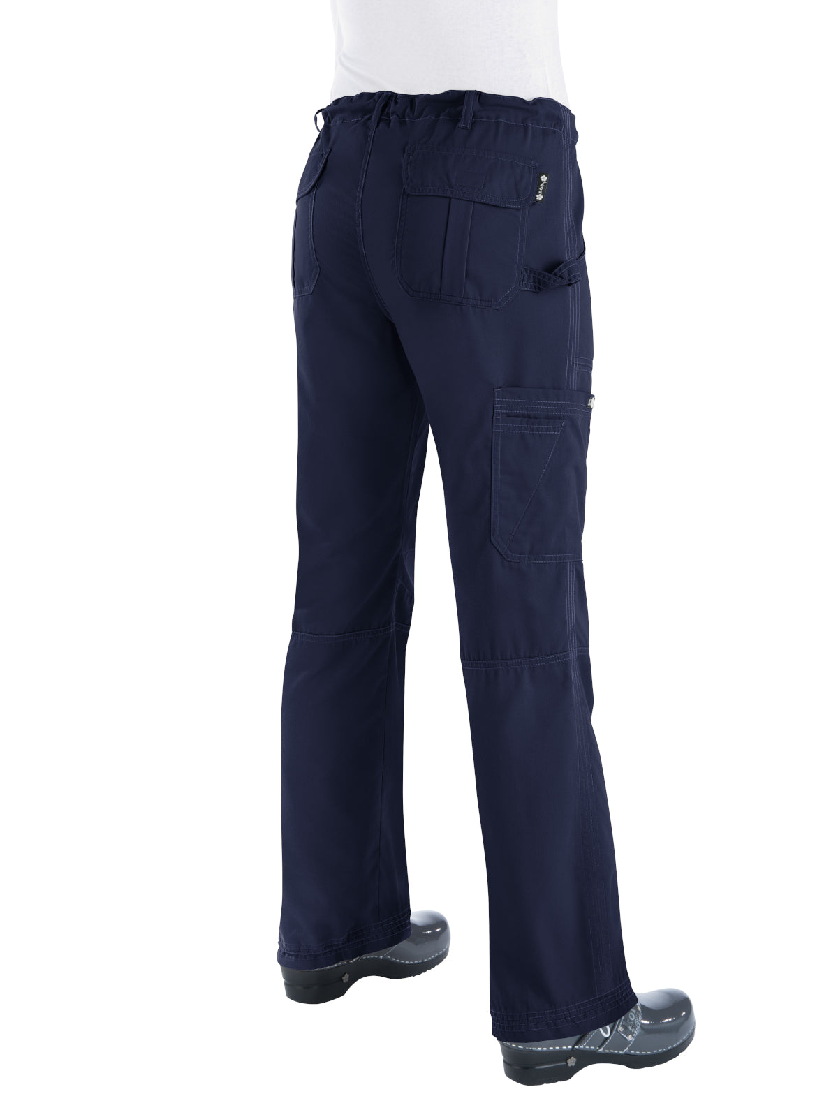 Women's Extra Petite 7-Pocket Adjustable Drawstring Lindsey Cargo Scrub Pant - 701XP - Navy