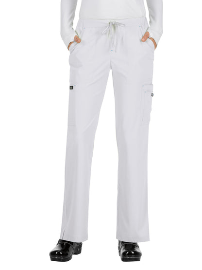 Women's 8-Pocket Stretch Cargo Holly Scrub Pant - 731 - White