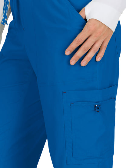 Women's 8-Pocket Stretch Cargo Holly Scrub Pant - 731 - Royal Blue