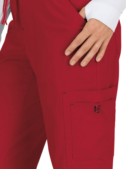 Women's 8-Pocket Stretch Cargo Holly Scrub Pant - 731 - Ruby