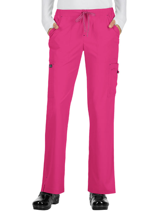 Women's 8-Pocket Stretch Cargo Holly Scrub Pant - 731 - Flamingo