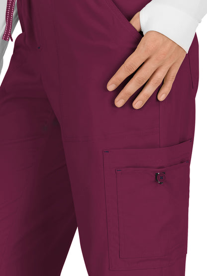 Women's 8-Pocket Stretch Cargo Holly Scrub Pant - 731 - Wine