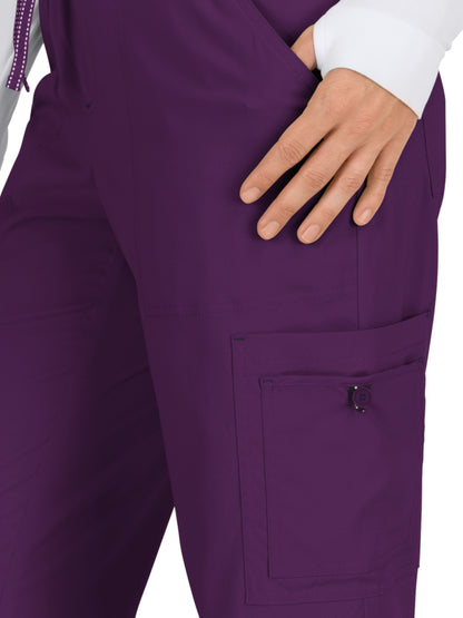 Women's 8-Pocket Stretch Cargo Holly Scrub Pant - 731 - Eggplant