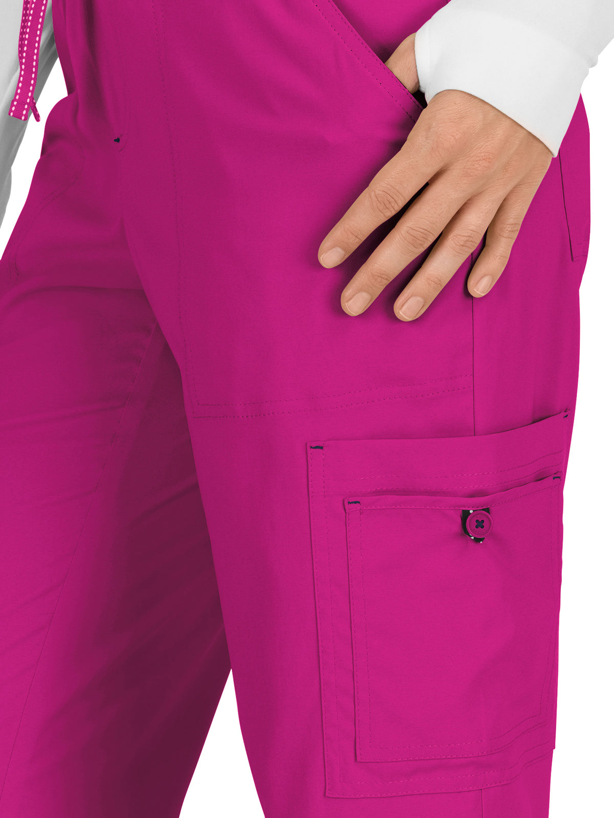 Women's 8-Pocket Stretch Cargo Holly Scrub Pant - 731 - Azalea Pink