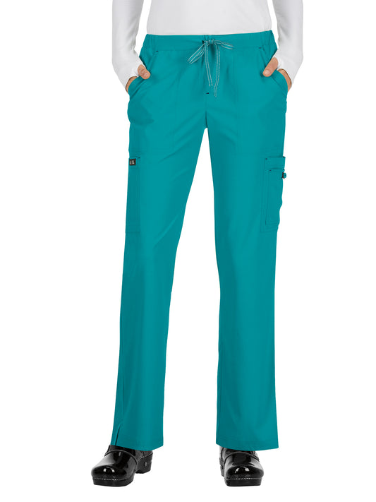 Women's 8-Pocket Stretch Cargo Holly Scrub Pant - 731 - Teal