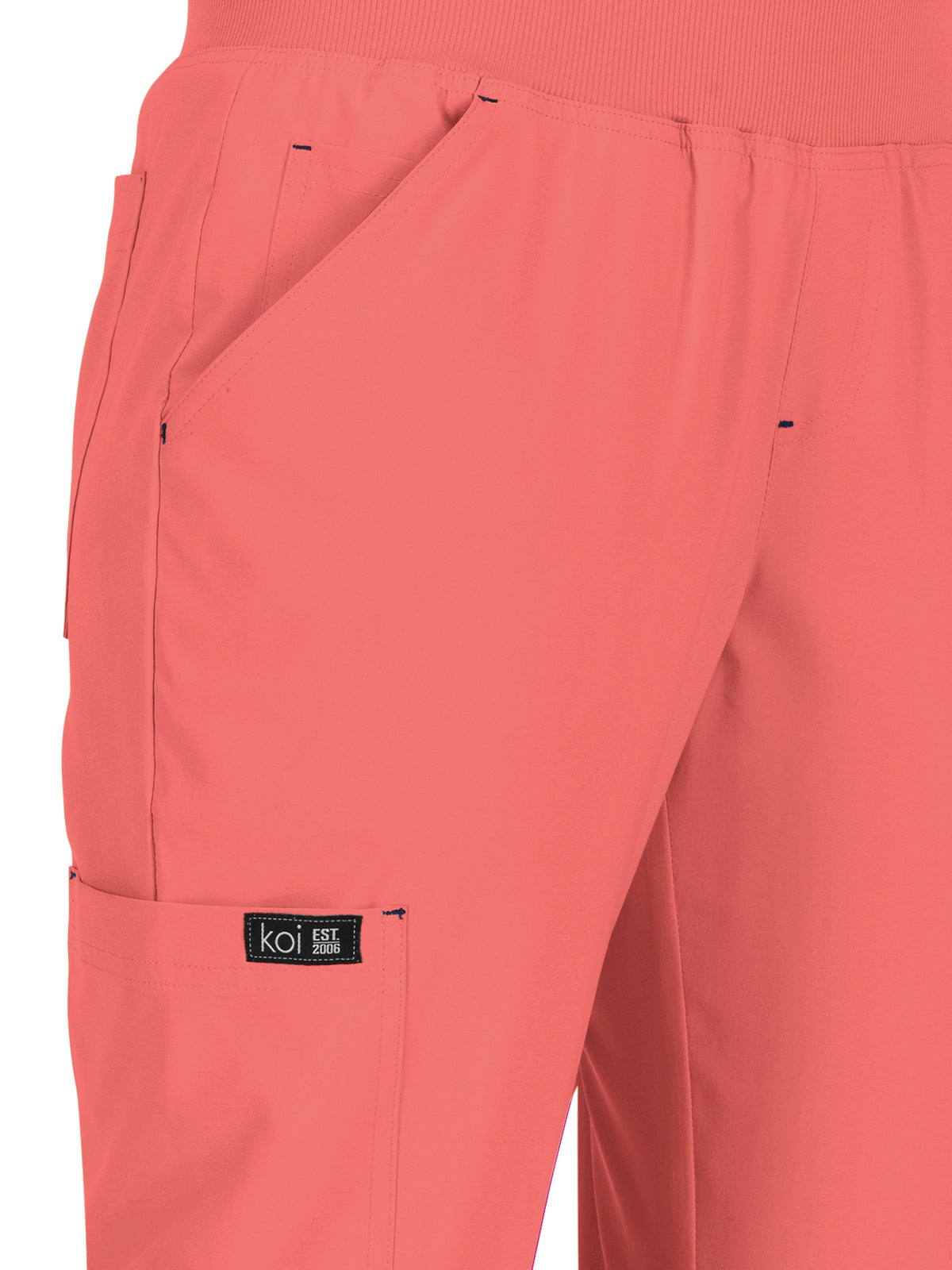 Women's 8-Pocket Stretch Cargo Holly Scrub Pant - 731 - Coral