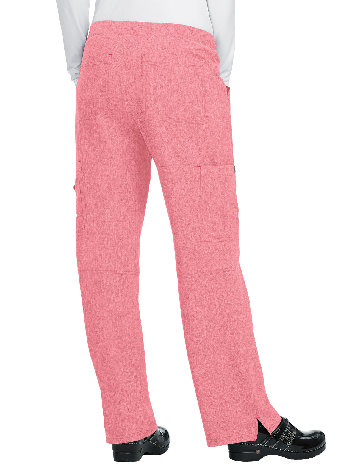 Women's 8-Pocket Stretch Cargo Holly Scrub Pant - 731 - Heather Soft Pink