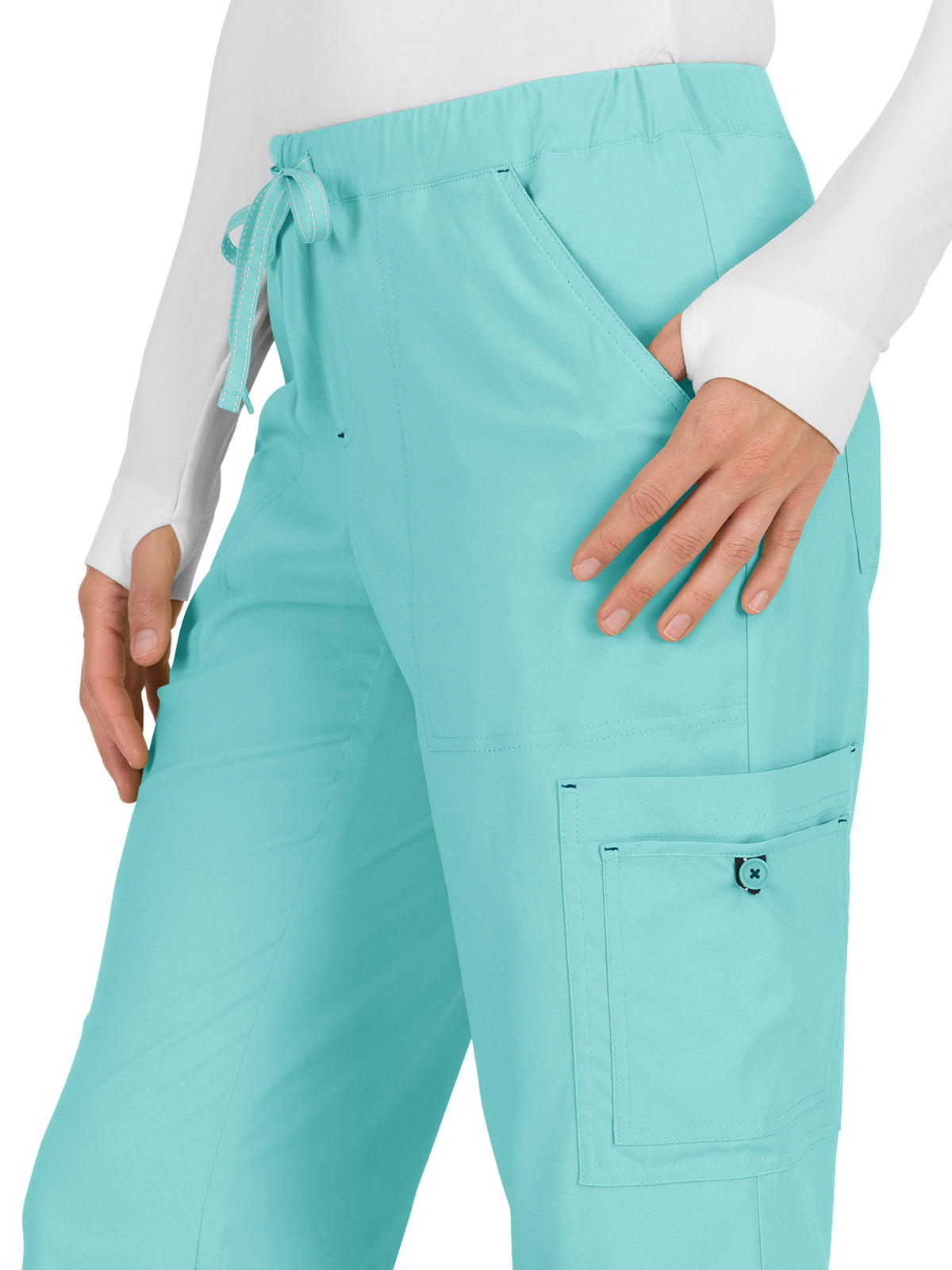 Women's 8-Pocket Stretch Cargo Holly Scrub Pant - 731 - Fresh Mint