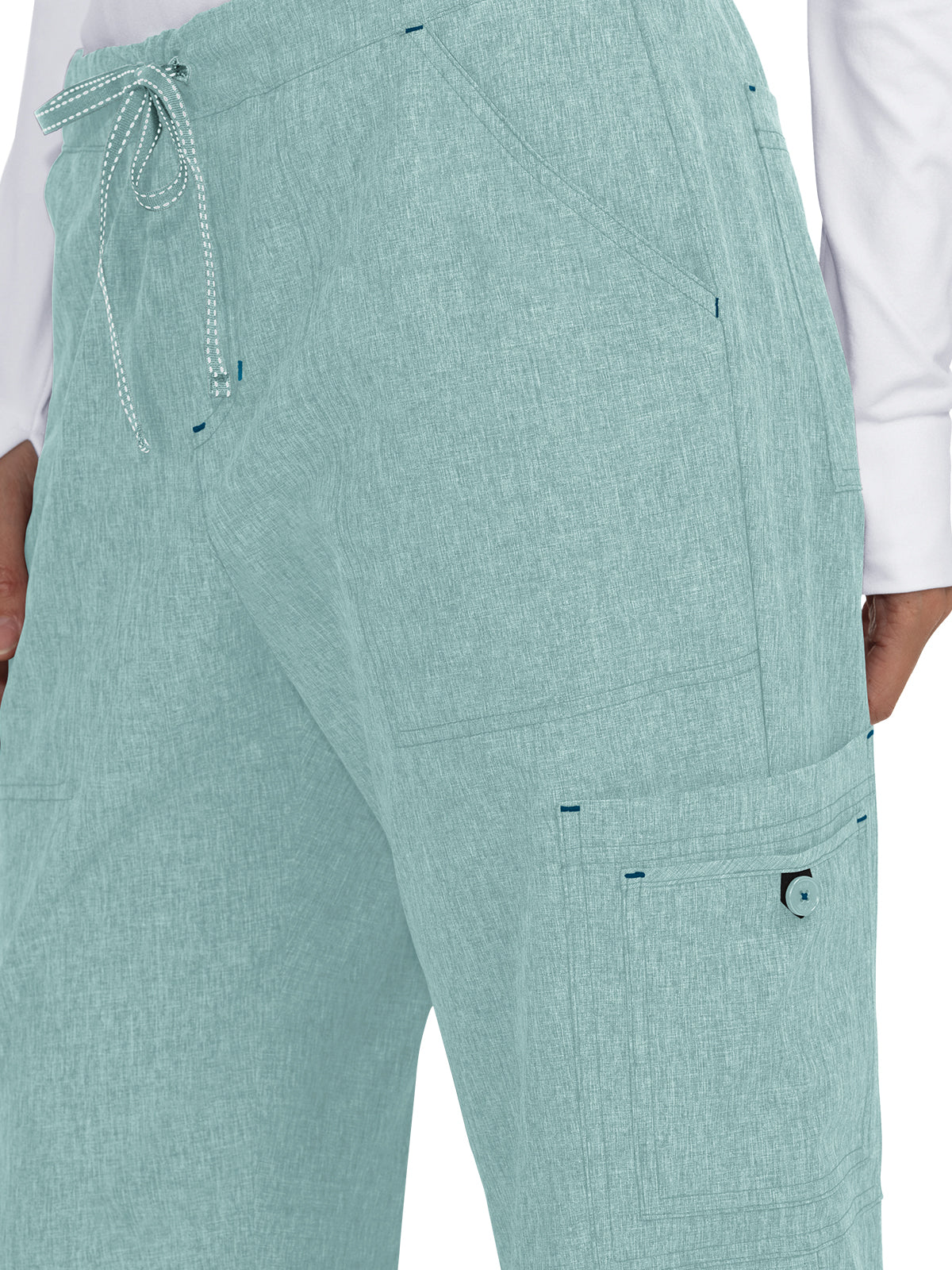 Women's 8-Pocket Stretch Cargo Holly Scrub Pant - 731 - Heather Sage