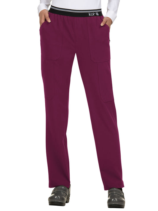 Women's 7-Pocket Skinny Leg On the Run Scrub Pant - 738 - Wine