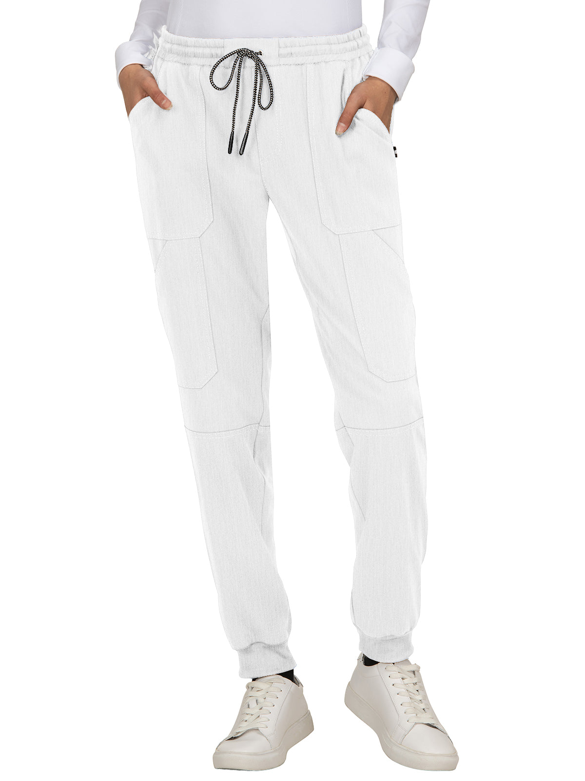 Women's 7-Pocket Stretch Jogger Good Vibe Scrub Pant - 740 - White