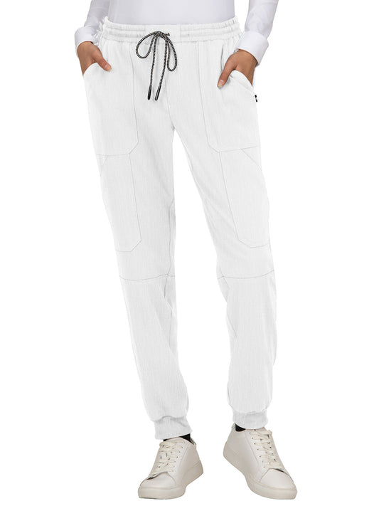 Women's 7-Pocket Stretch Jogger Good Vibe Scrub Pant - 740 - White