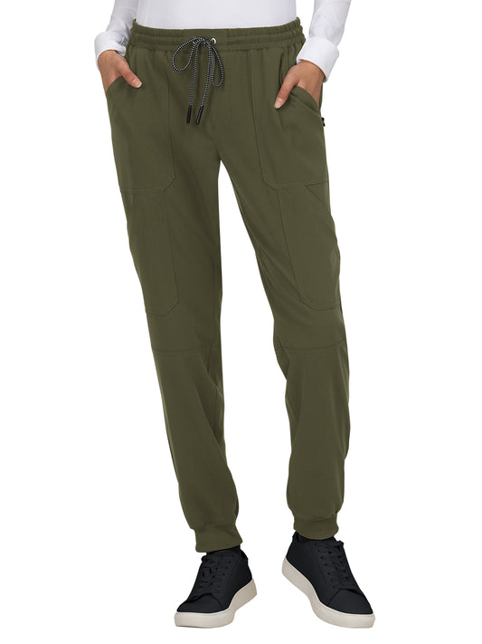 Women's 7-Pocket Stretch Jogger Good Vibe Scrub Pant - 740 - Olive Green