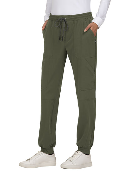 Women's 7-Pocket Stretch Jogger Good Vibe Scrub Pant - 740 - Heather Olive