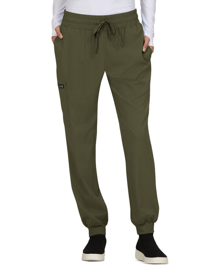 Women's Five-Pocket Stretch Jogger Gemma Pant - 741 - Olive Green