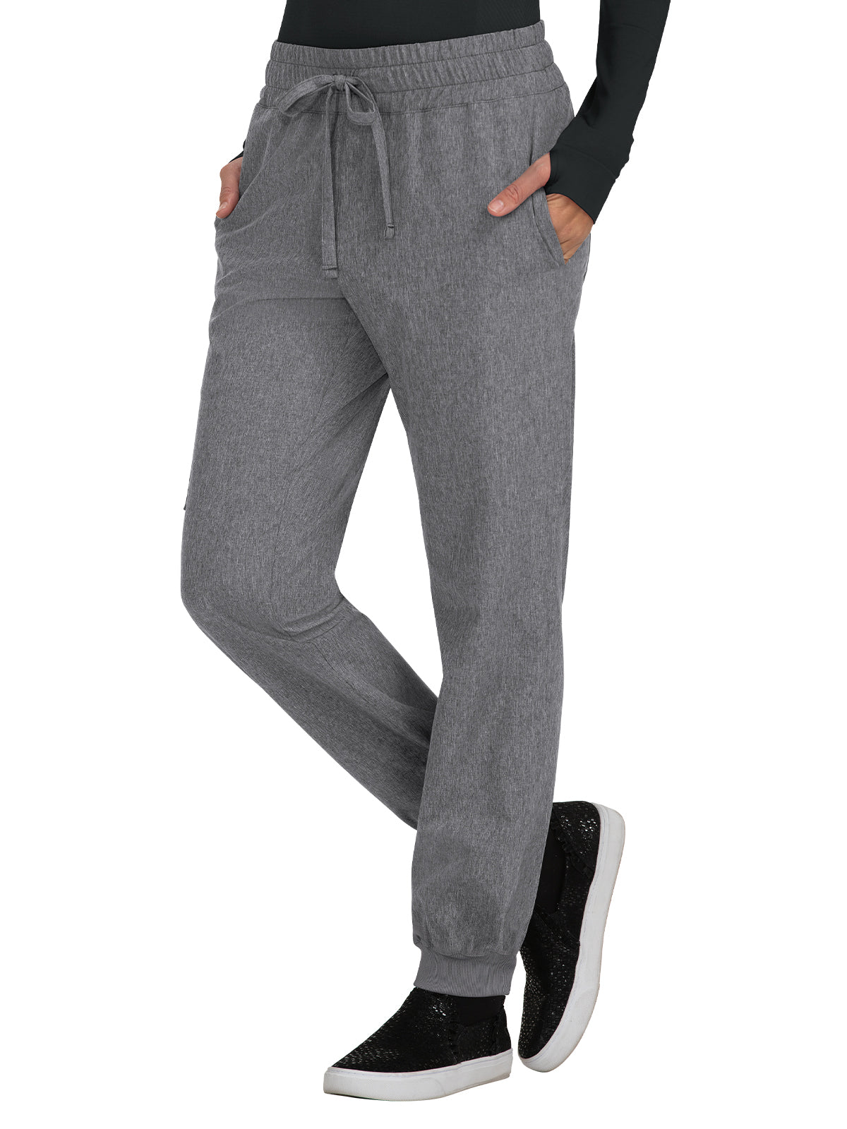 Women's 5-Pocket Stretch Jogger Gemma Scrub Pant - 741 - Heather Grey