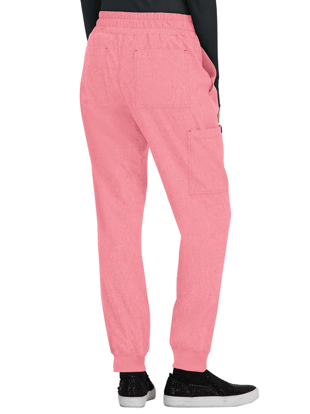 Women's 5-Pocket Stretch Jogger Gemma Scrub Pant - 741 - Heather Soft Pink