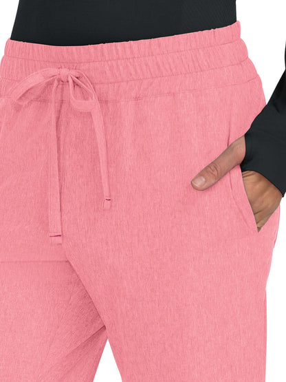 Women's 5-Pocket Stretch Jogger Gemma Scrub Pant - 741 - Heather Soft Pink