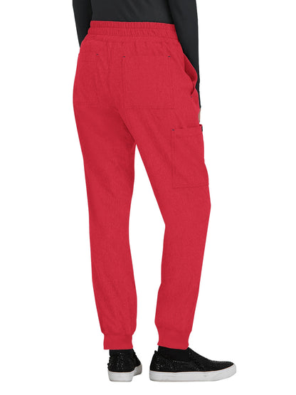 Women's 5-Pocket Stretch Jogger Gemma Scrub Pant - 741 - Heather Candy Red