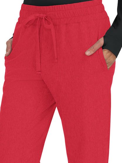 Women's 5-Pocket Stretch Jogger Gemma Scrub Pant - 741 - Heather Candy Red