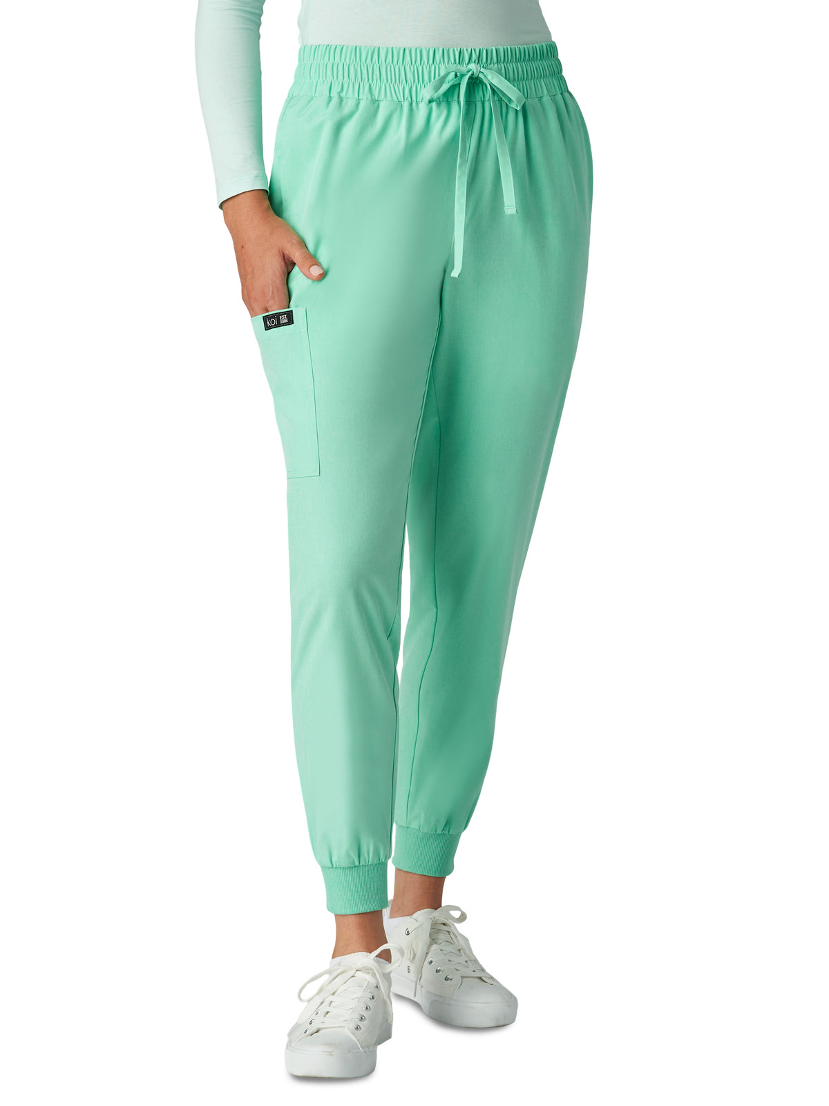 Women's Five-Pocket Stretch Jogger Gemma Pant - 741 - Heather Jelly Mint