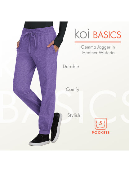 Women's 5-Pocket Stretch Jogger Gemma Scrub Pant - 741 - Bloom Lavender