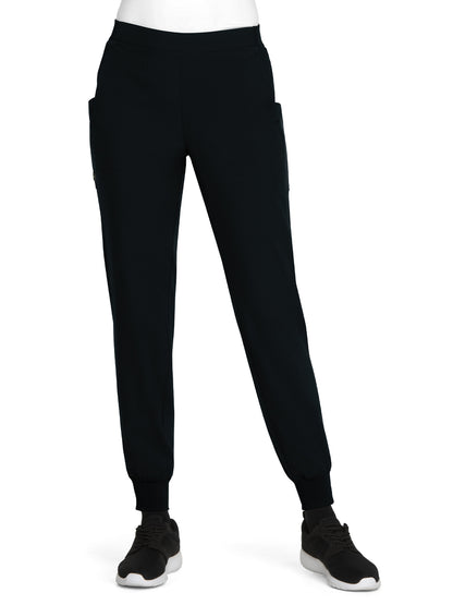 Women's 4-Pocket Eco-Friendly Jogger Cherish Scrub Pant - 744 - Black