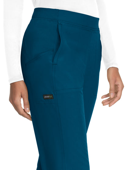 Women's 4-Pocket Eco-Friendly Jogger Cherish Scrub Pant - 744 - Caribbean Blue