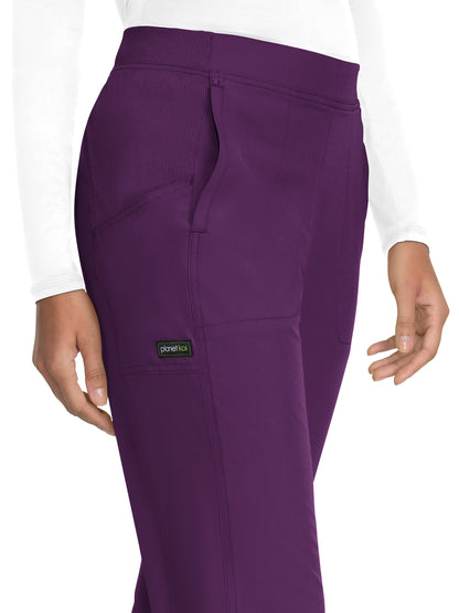 Women's 4-Pocket Eco-Friendly Jogger Cherish Scrub Pant - 744 - Eggplant