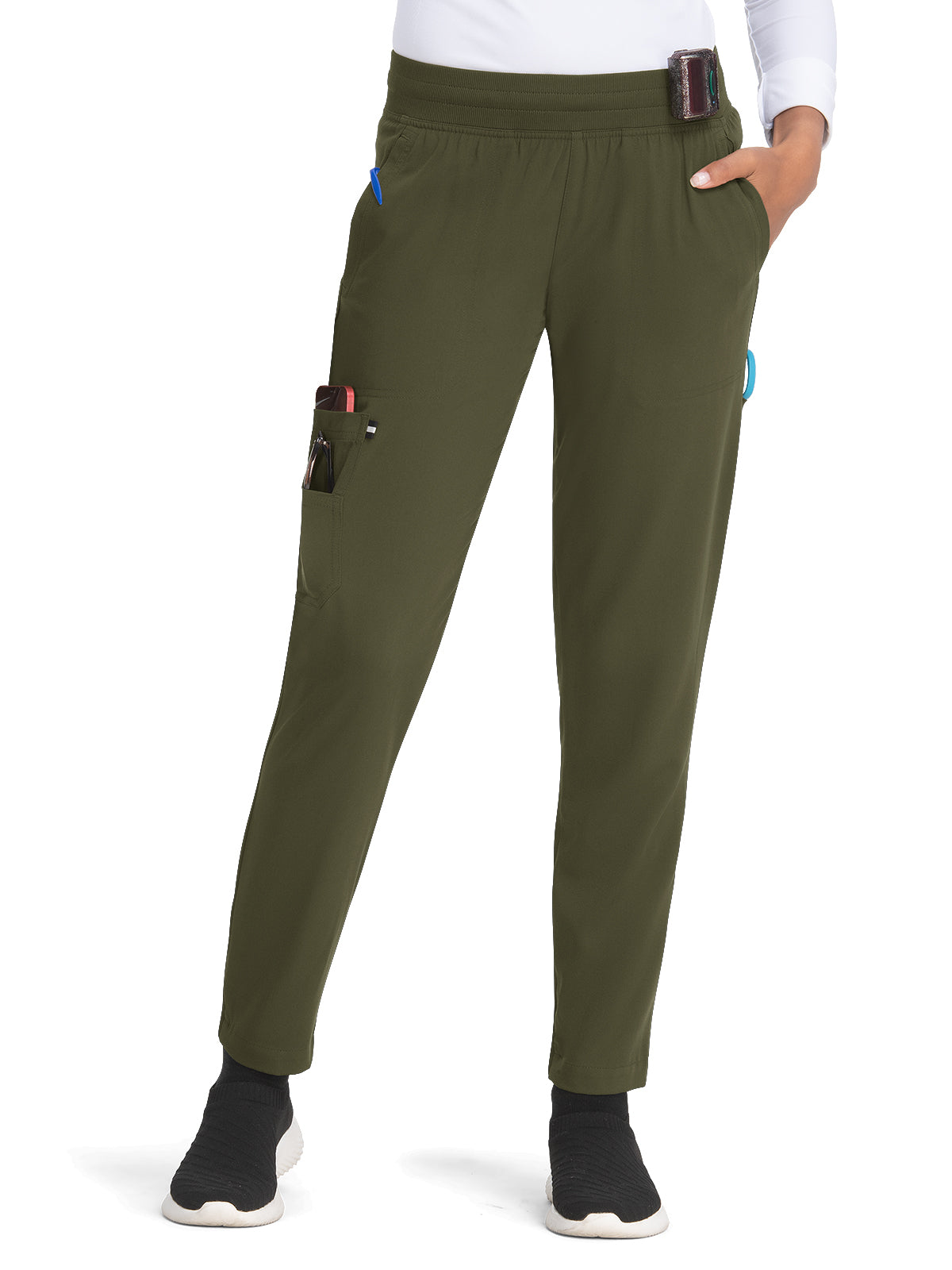 Women's Seven-Pocket Jogger-Style Smart Daily Pant - 756 - Olive Green