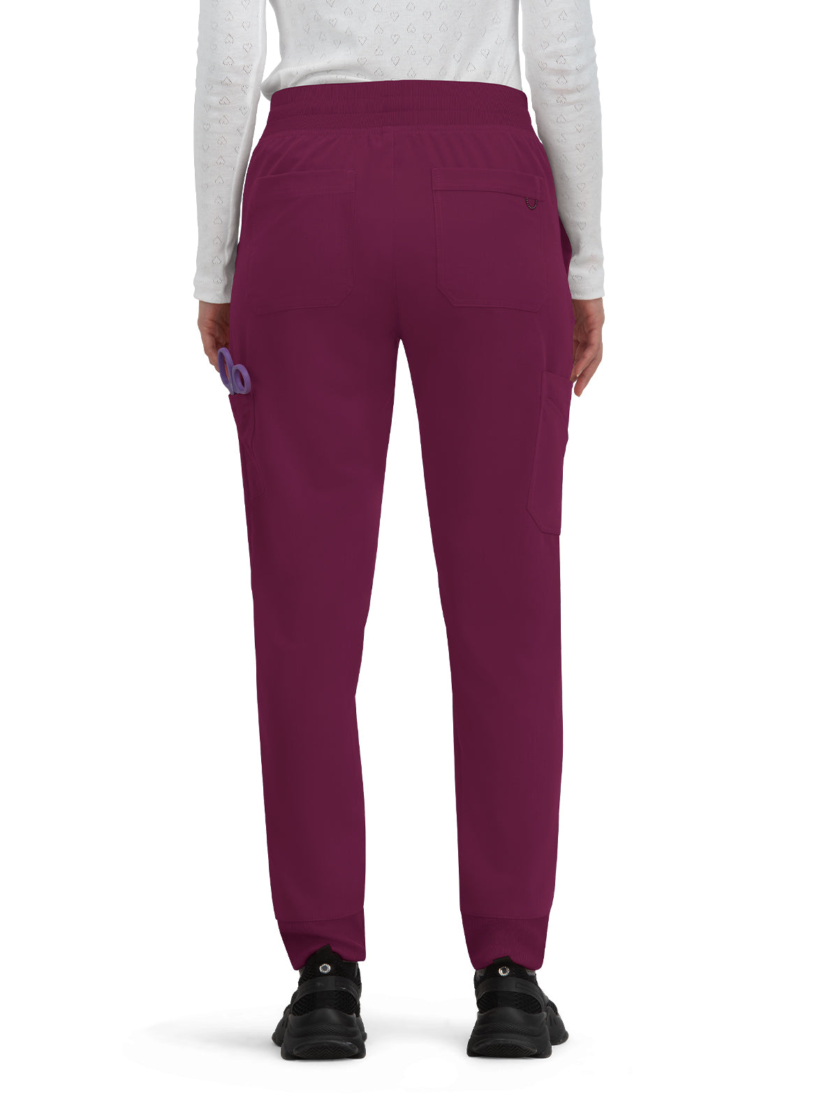 Women's 7-Pocket Jogger-Style Smart Daily Scrub Pant - 756 - Wine