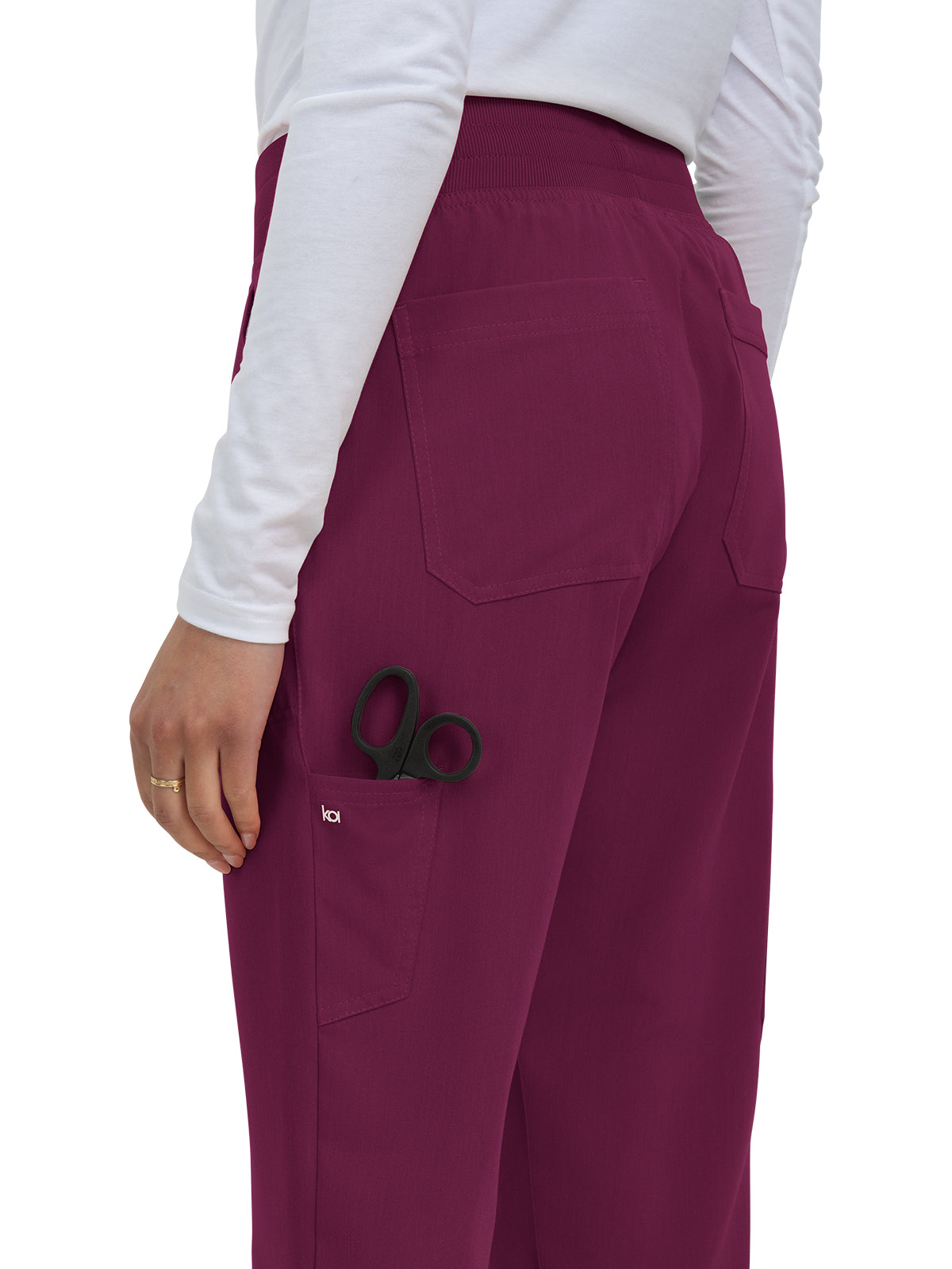 Women's 7-Pocket Jogger-Style Smart Daily Scrub Pant - 756 - Wine