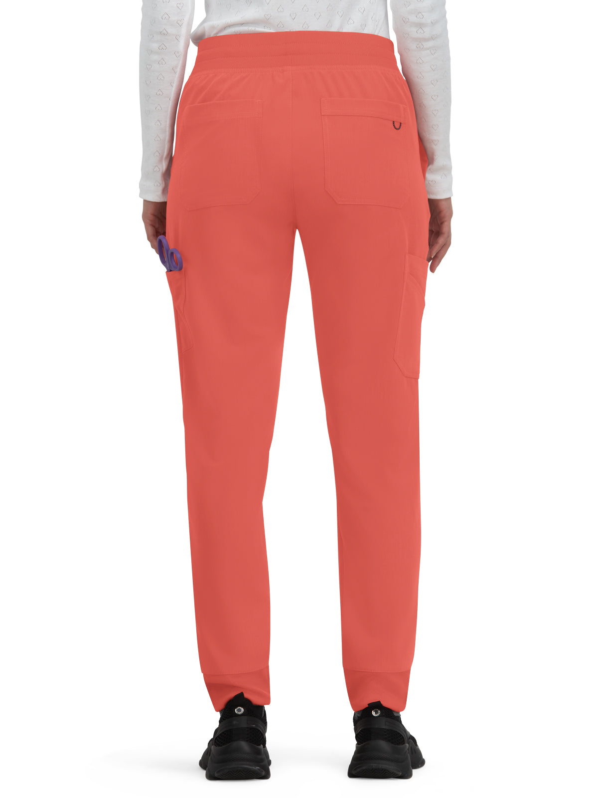 Women's 7-Pocket Jogger-Style Smart Daily Scrub Pant - 756 - Heather Coral