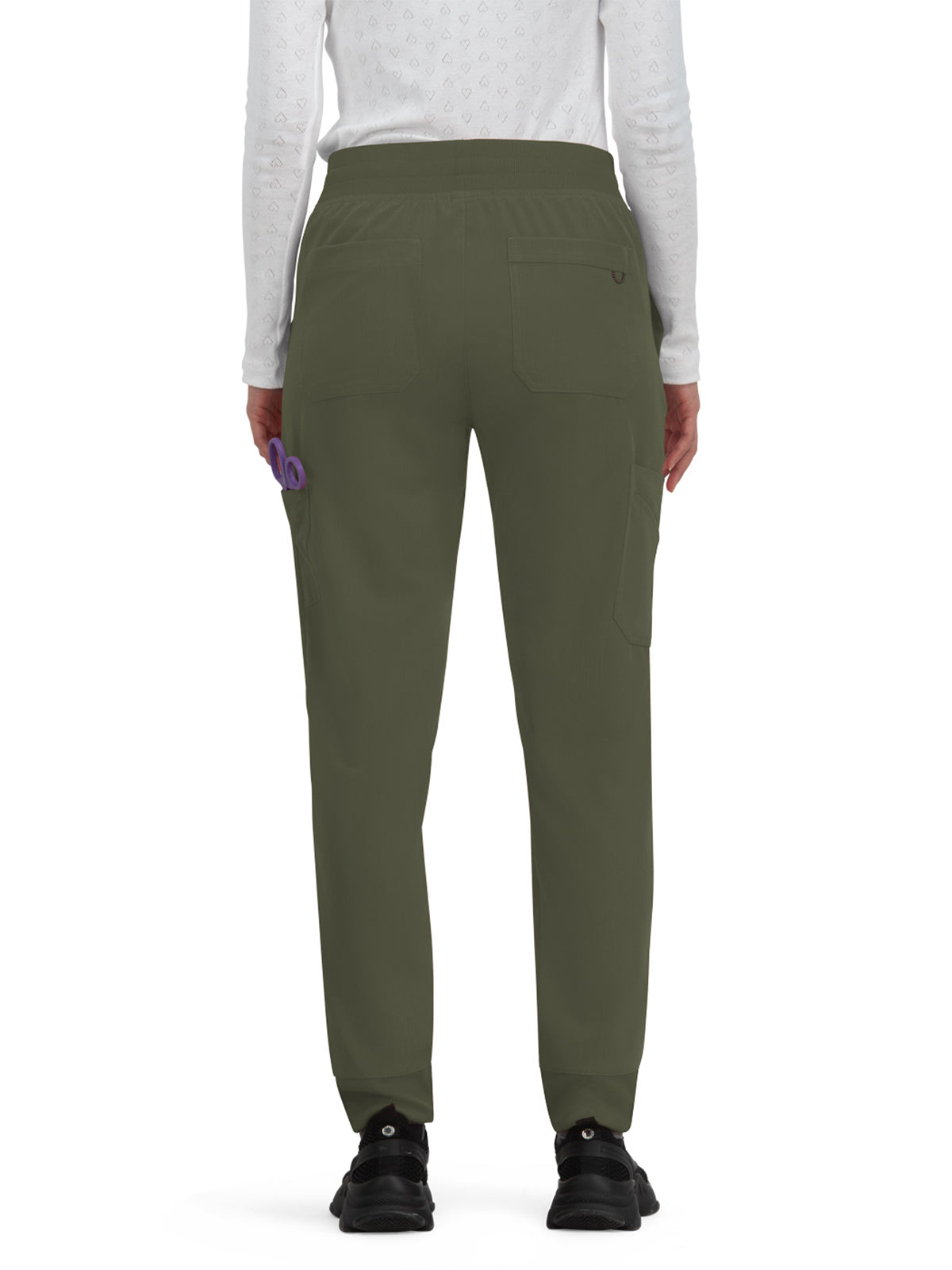 Women's 7-Pocket Jogger-Style Smart Daily Scrub Pant - 756 - Heather Olive