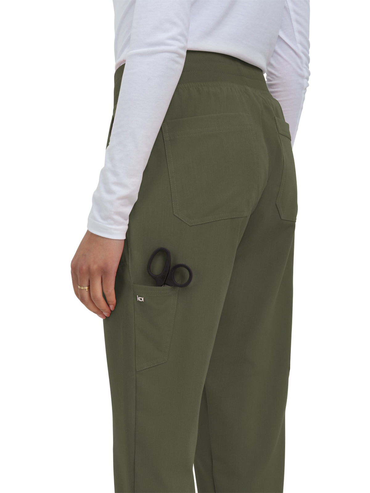 Women's 7-Pocket Jogger-Style Smart Daily Scrub Pant - 756 - Heather Olive