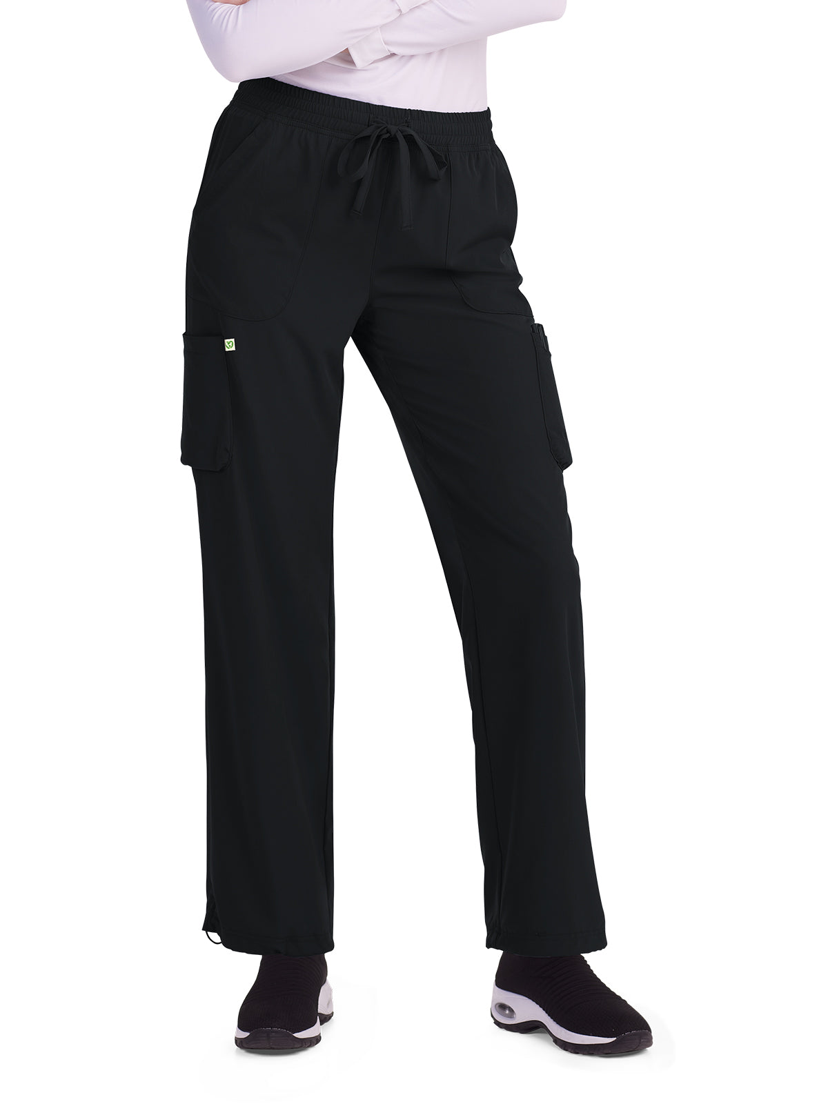 Women's Drawstring Elastic Adjustable Cinch Dunia Scrub Pant - 773 - Black