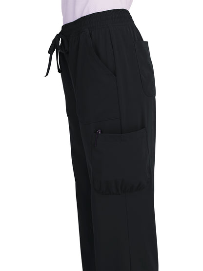 Women's Drawstring Elastic Adjustable Cinch Dunia Scrub Pant - 773 - Black