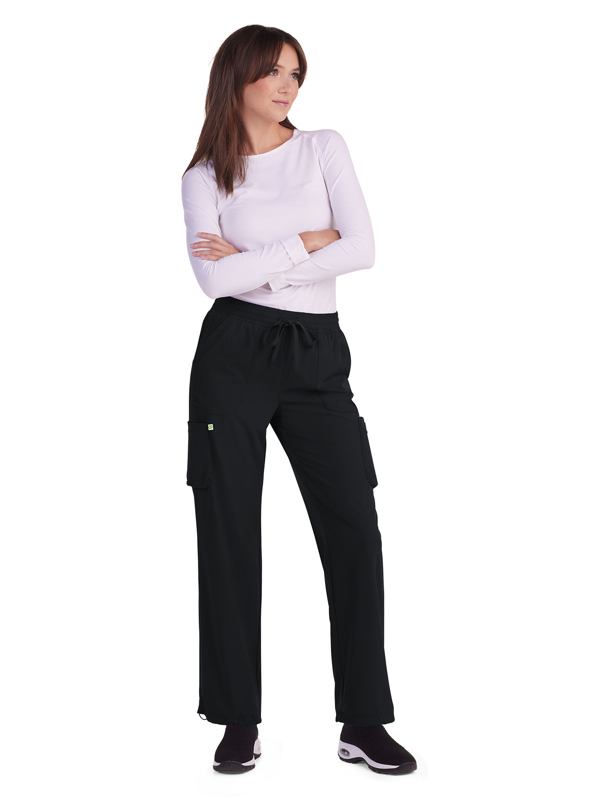 Women's Drawstring Elastic Adjustable Cinch Dunia Scrub Pant - 773 - Black