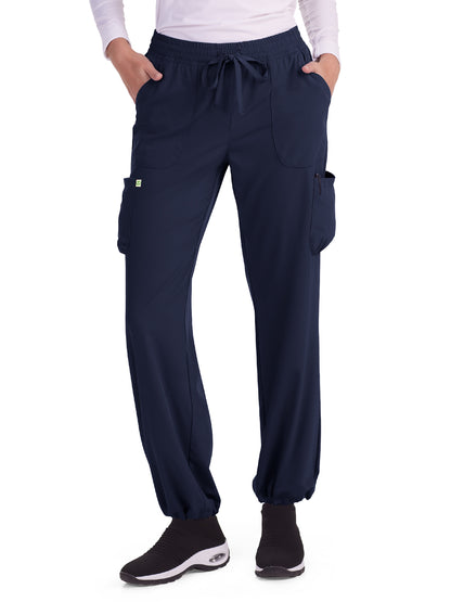 Women's Drawstring Elastic Adjustable Cinch Dunia Pant - 773 - Navy