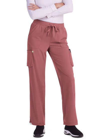 Women's Drawstring Elastic Adjustable Cinch Dunia Pant - 773 - Rosewood