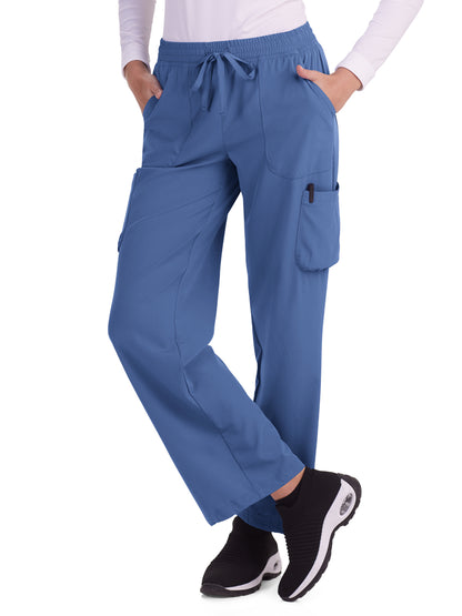 Women's Drawstring Elastic Adjustable Cinch Dunia Pant - 773 - Slate Blue