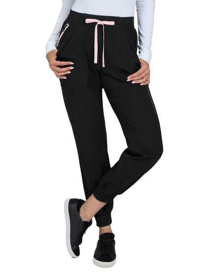 Women's Silky and Durable 7-Pocket Jogger-Style Scrub Pant - 781 - Black