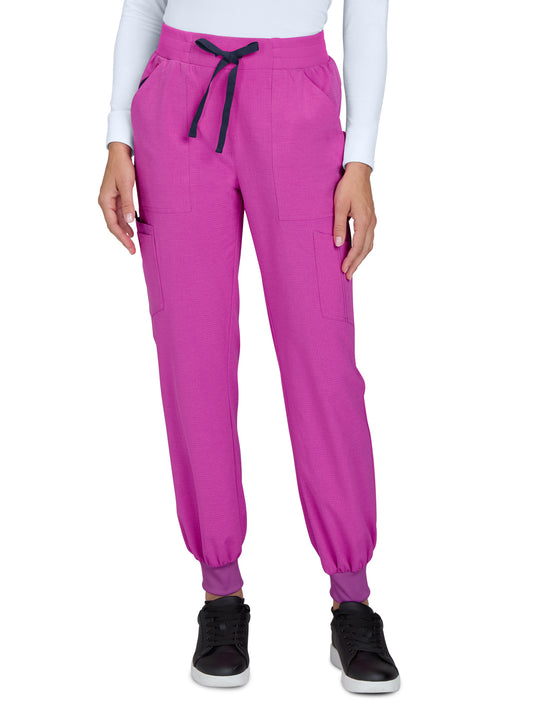 Women's Silky and Durable 7-Pocket Jogger-Style Scrub Pant - 781 - Hibiscus Pink