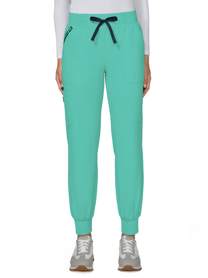 Women's Seven-Pocket Silky and Durable Jogger-Style Pant - 781 - Sea Green