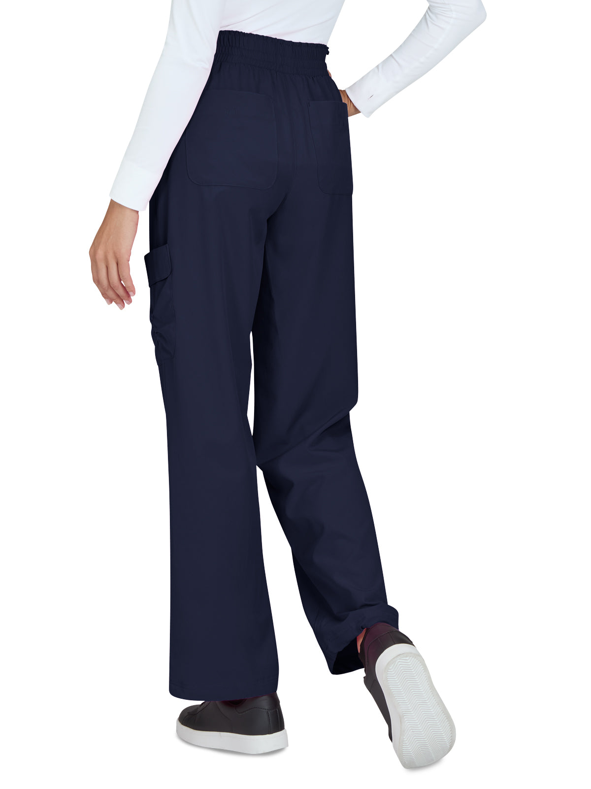 Women's 6-Pocket Eco-Friendly Hidden Drawcord Ayla Scrub Pant - 782 - Navy