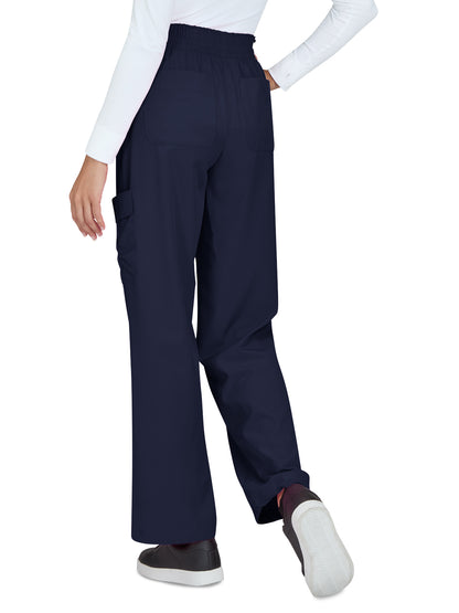 Women's 6-Pocket Eco-Friendly Hidden Drawcord Ayla Scrub Pant - 782 - Navy